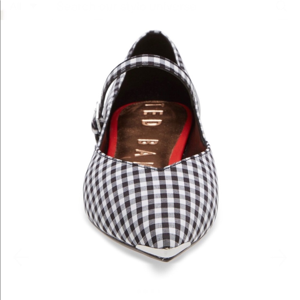 Ted Baker Hujig Gingham Mary Jane Flat, NEW - Picture 5 of 17